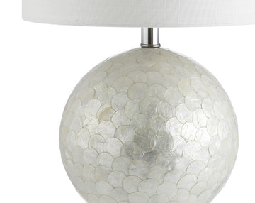 Zuri 23.5" Capiz Seashell Sphere LED Table Lamp - JONATHAN Y